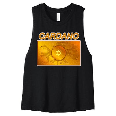 Cardano ADA Cryptocurrency Gold Women's Racerback Cropped Tank