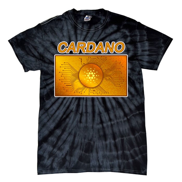 Cardano ADA Cryptocurrency Gold Tie-Dye T-Shirt