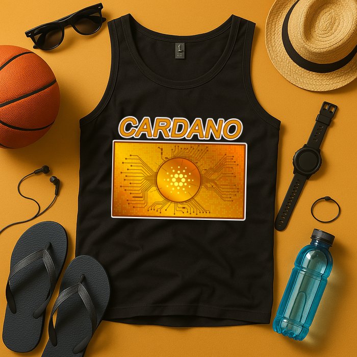 Cardano ADA Cryptocurrency Gold Tank Top