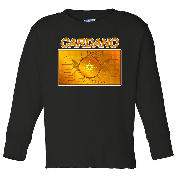 Cardano ADA Cryptocurrency Gold Toddler Long Sleeve Shirt