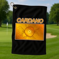 Cardano ADA Cryptocurrency Gold Golf Towel