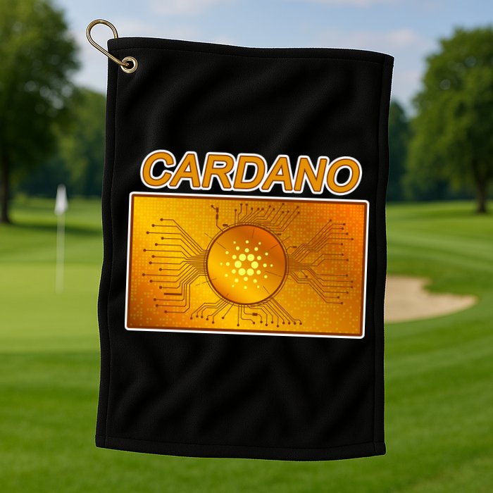 Cardano ADA Cryptocurrency Gold Golf Towel