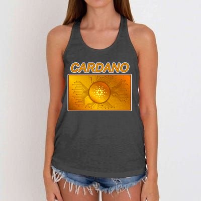 Cardano ADA Cryptocurrency Gold Women's Knotted Racerback Tank