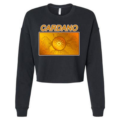 Cardano ADA Cryptocurrency Gold Cropped Pullover Crew