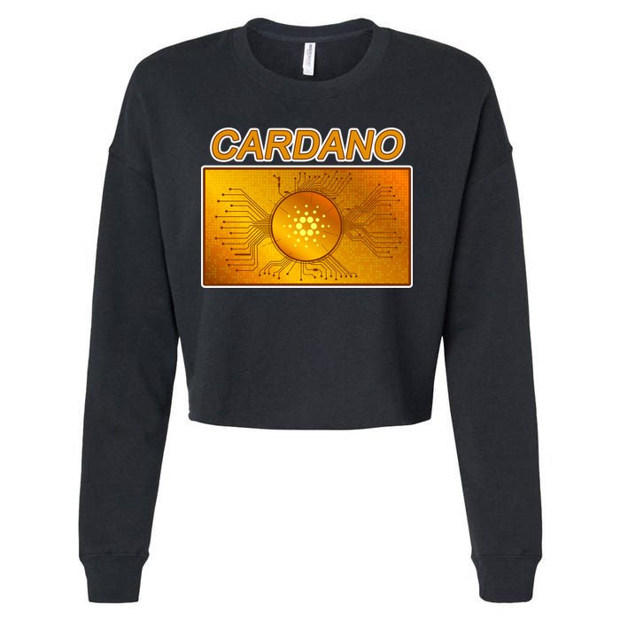 Cardano ADA Cryptocurrency Gold Cropped Pullover Crew