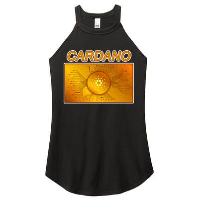 Cardano ADA Cryptocurrency Gold Women's Perfect Tri Rocker Tank