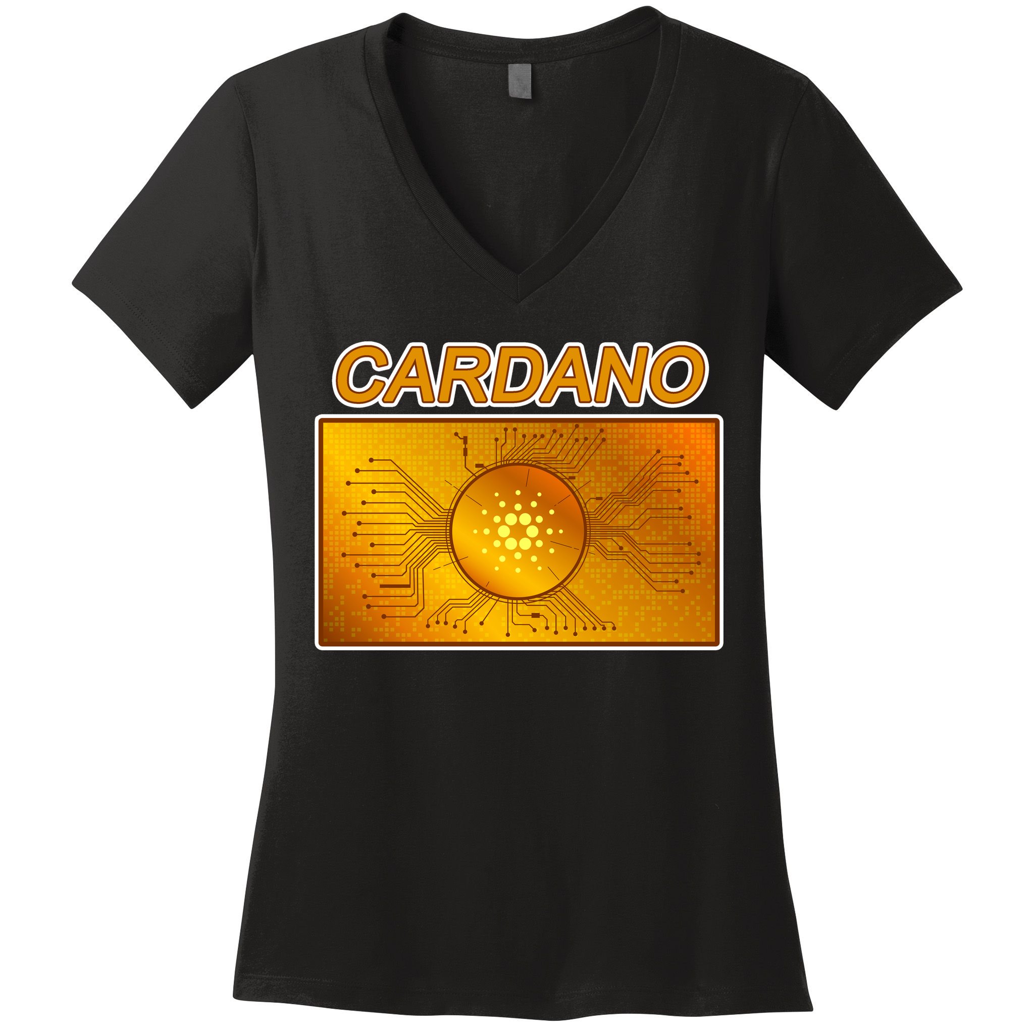 Cardano ADA Cryptocurrency Gold Women's V-Neck T-Shirt