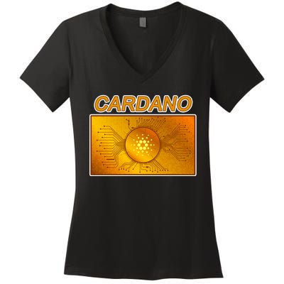 Cardano ADA Cryptocurrency Gold Women's V-Neck T-Shirt