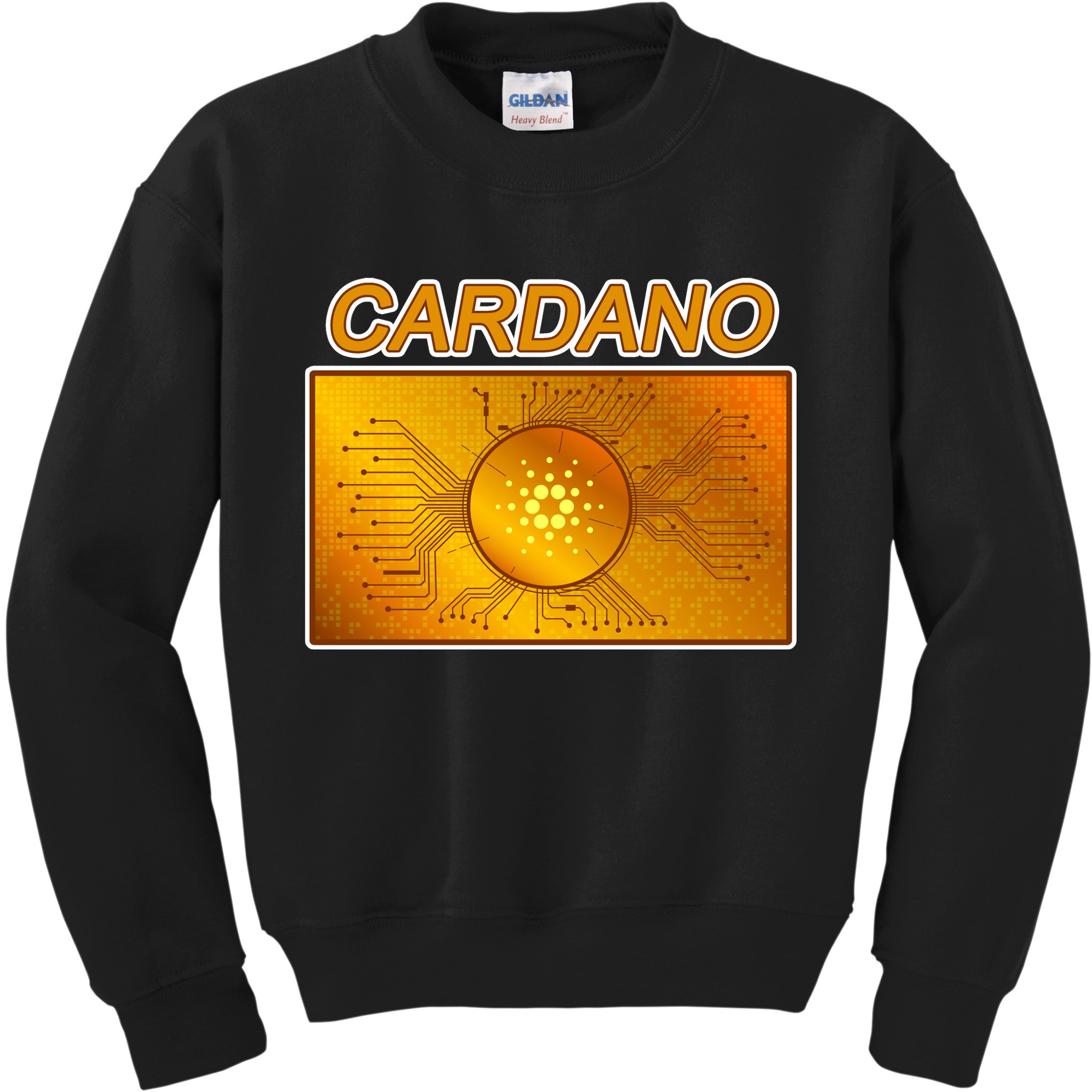 Cardano ADA Cryptocurrency Gold Kids Sweatshirt