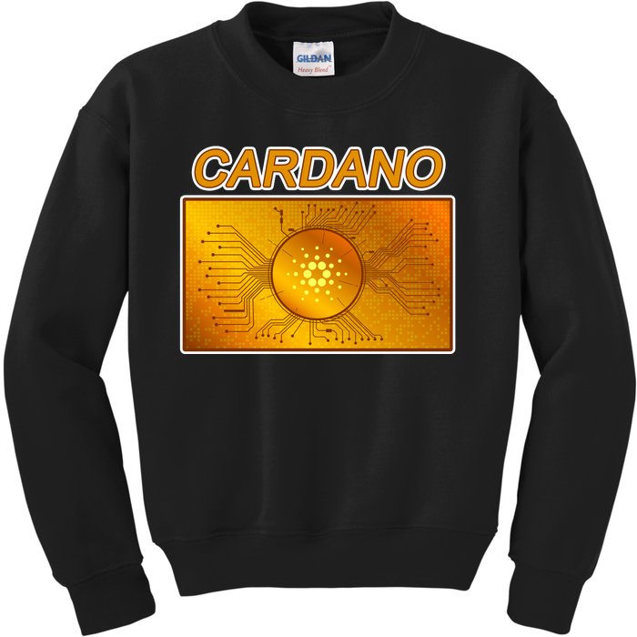 Cardano ADA Cryptocurrency Gold Kids Sweatshirt