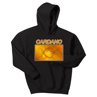 Cardano ADA Cryptocurrency Gold Kids Hoodie