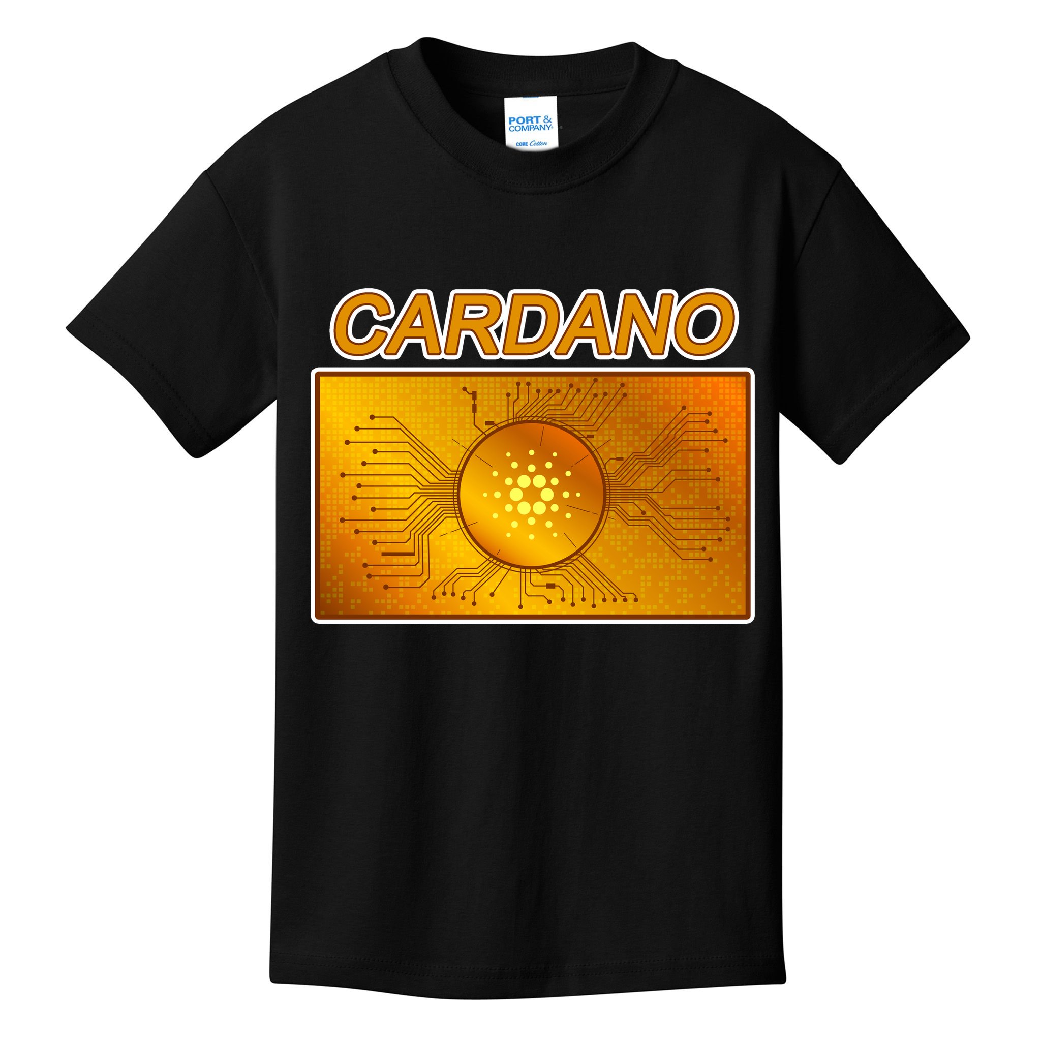 Cardano ADA Cryptocurrency Gold Kids T-Shirt
