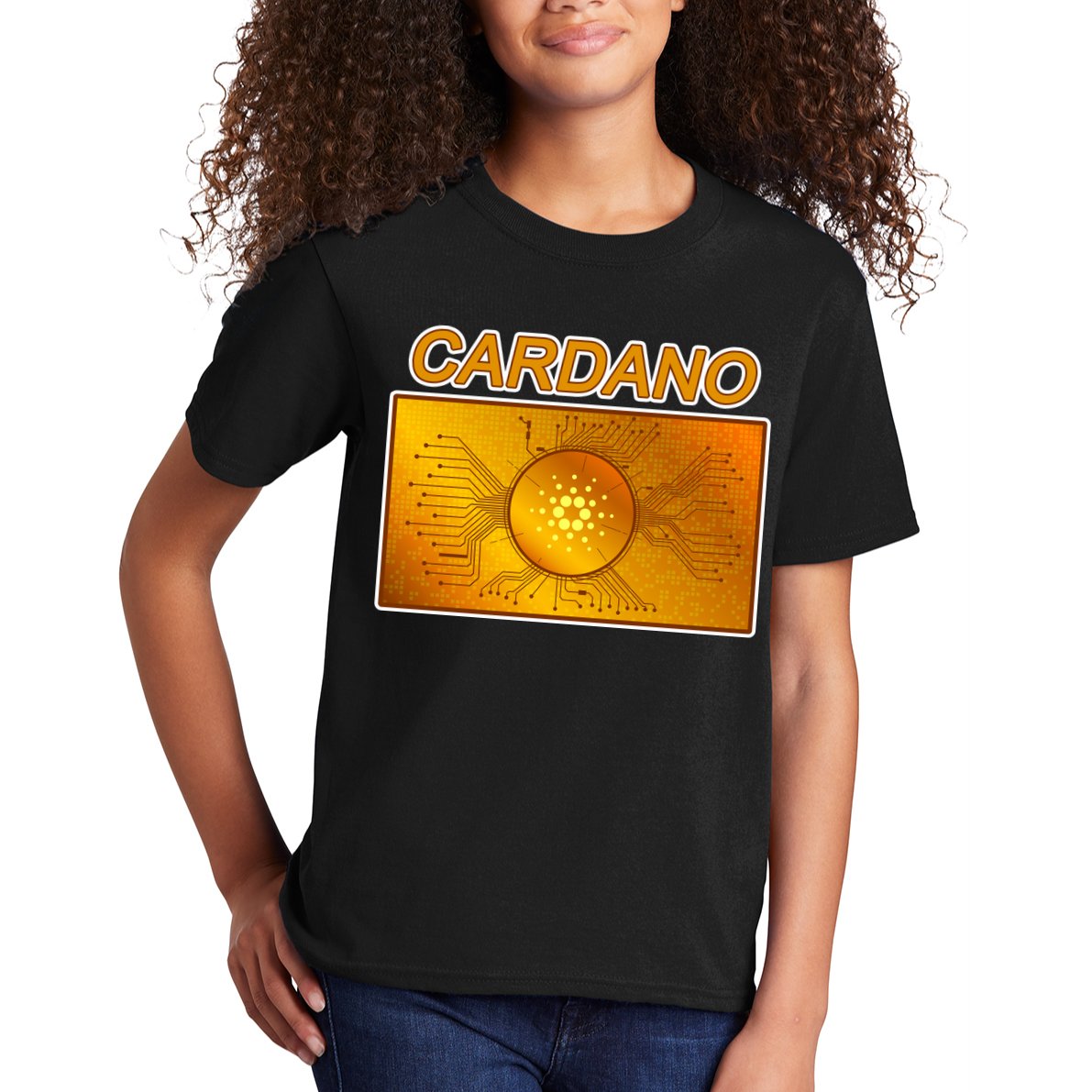 Cardano ADA Cryptocurrency Gold Kids T-Shirt