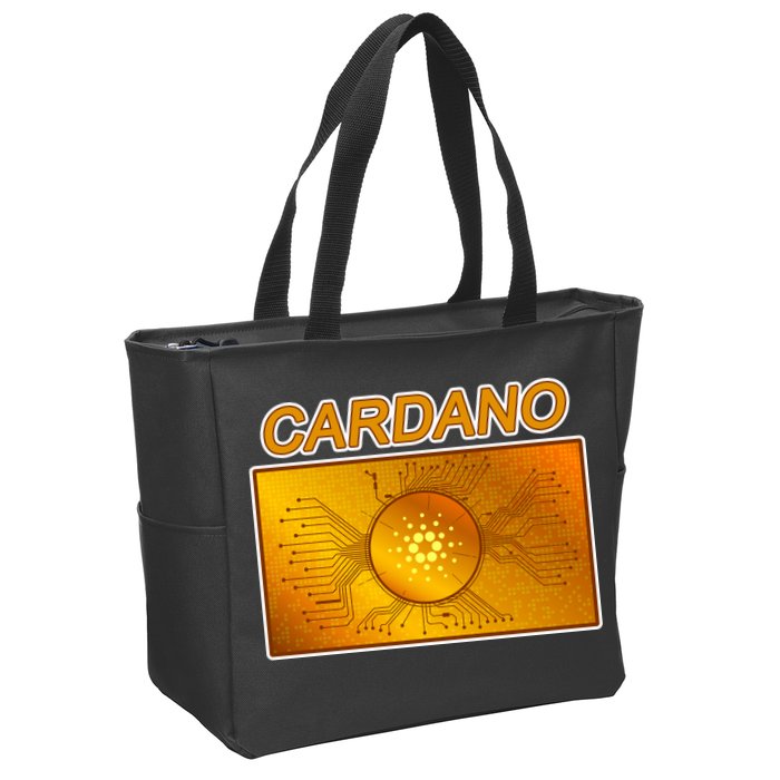 Cardano ADA Cryptocurrency Gold Zip Tote Bag