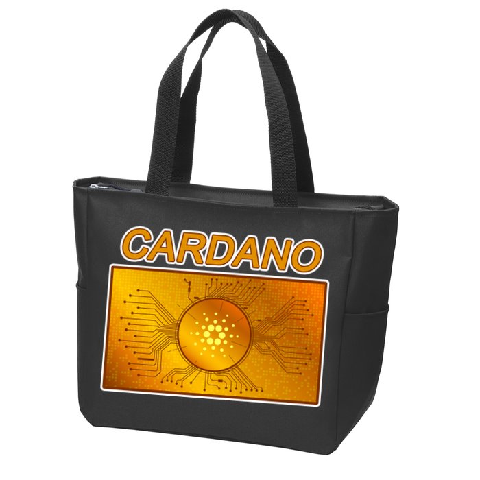Cardano ADA Cryptocurrency Gold Zip Tote Bag