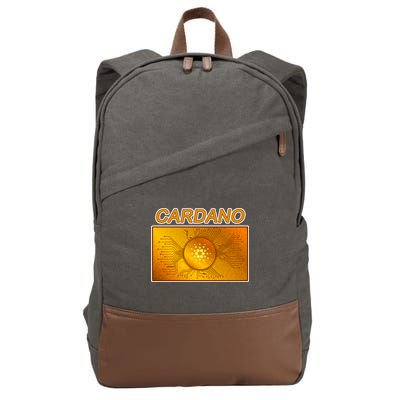 Cardano ADA Cryptocurrency Gold Cotton Canvas Backpack