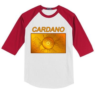 Cardano ADA Cryptocurrency Gold Kids Colorblock Raglan Jersey