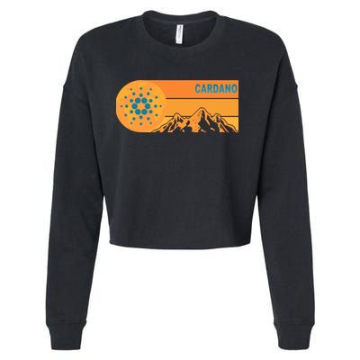 Cardano Crypto mountain  Cropped Pullover Crew