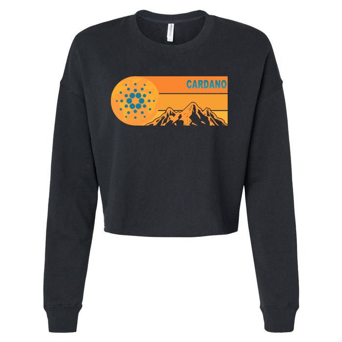 Cardano Crypto mountain  Cropped Pullover Crew
