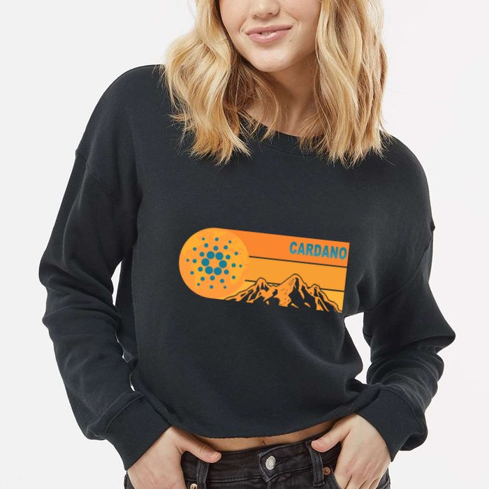Cardano Crypto mountain  Cropped Pullover Crew