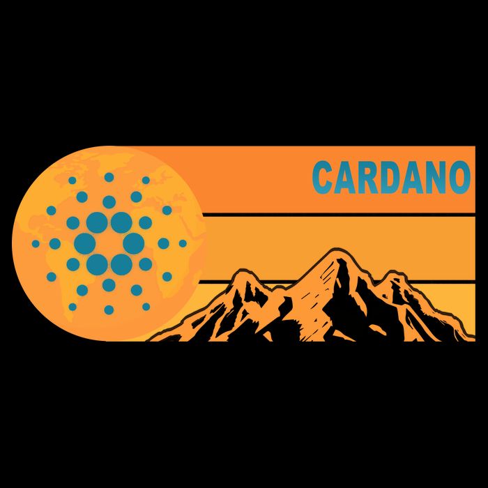 Cardano Crypto mountain  Cropped Pullover Crew