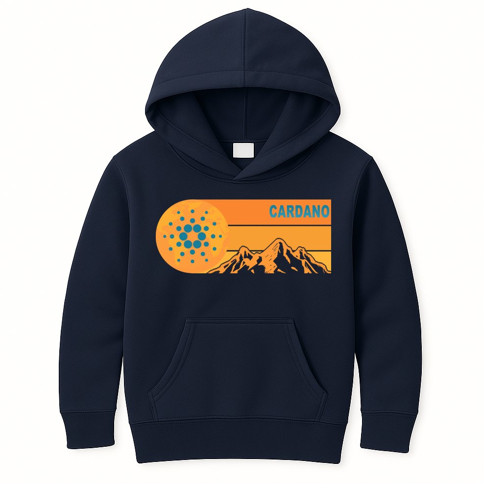 Cardano Crypto mountain  Kids Hoodie