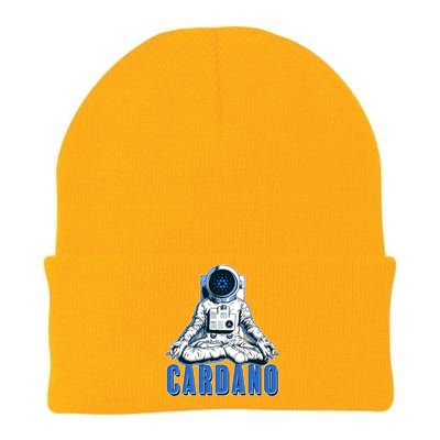 Cardano Mediating Yoga Astronaut Crypto Currency Knit Cap Winter Beanie