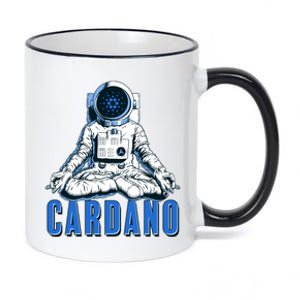 Cardano Mediating Yoga Astronaut Crypto Currency 11oz Black Color Changing Mug