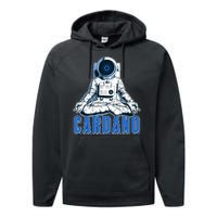 Cardano Mediating Yoga Astronaut Crypto Currency Performance Fleece Hoodie