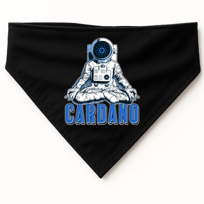 Cardano Mediating Yoga Astronaut Crypto Currency USA-Made Doggie Bandana