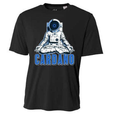 Cardano Mediating Yoga Astronaut Crypto Currency Cooling Performance Crew T-Shirt