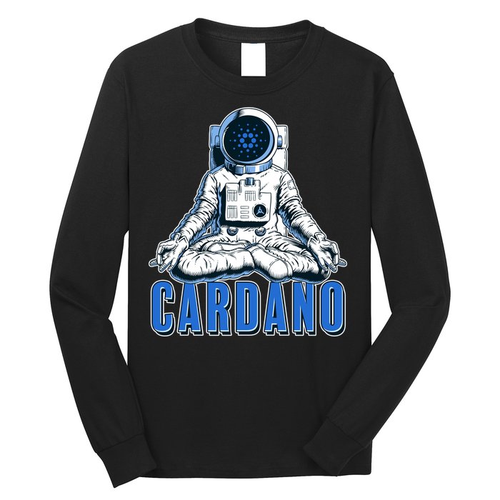 Cardano Mediating Yoga Astronaut Crypto Currency Long Sleeve Shirt