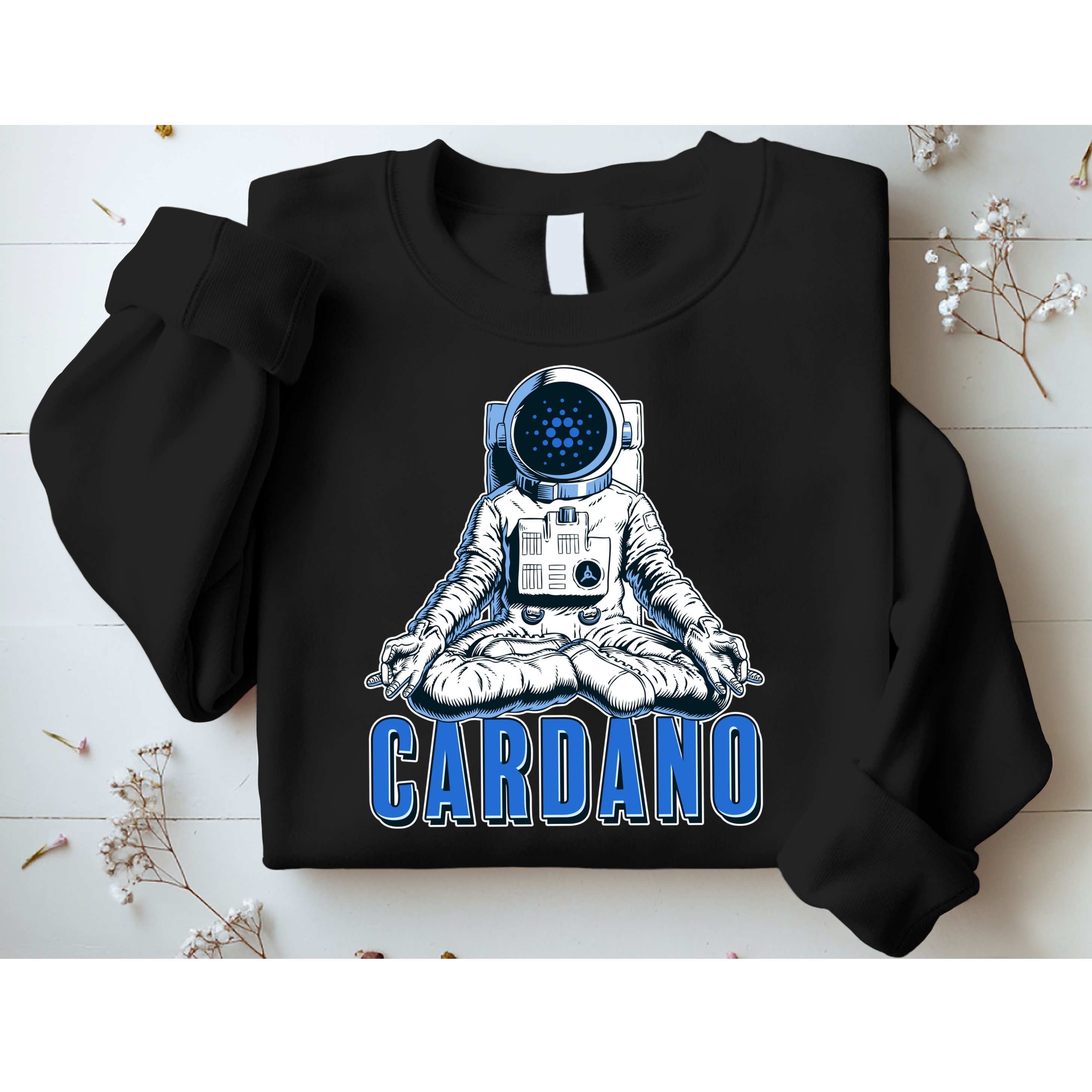 Cardano Mediating Yoga Astronaut Crypto Currency Sweatshirt