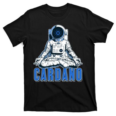 Cardano Mediating Yoga Astronaut Crypto Currency T-Shirt