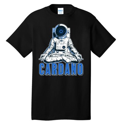 Cardano Mediating Yoga Astronaut Crypto Currency Tall T-Shirt