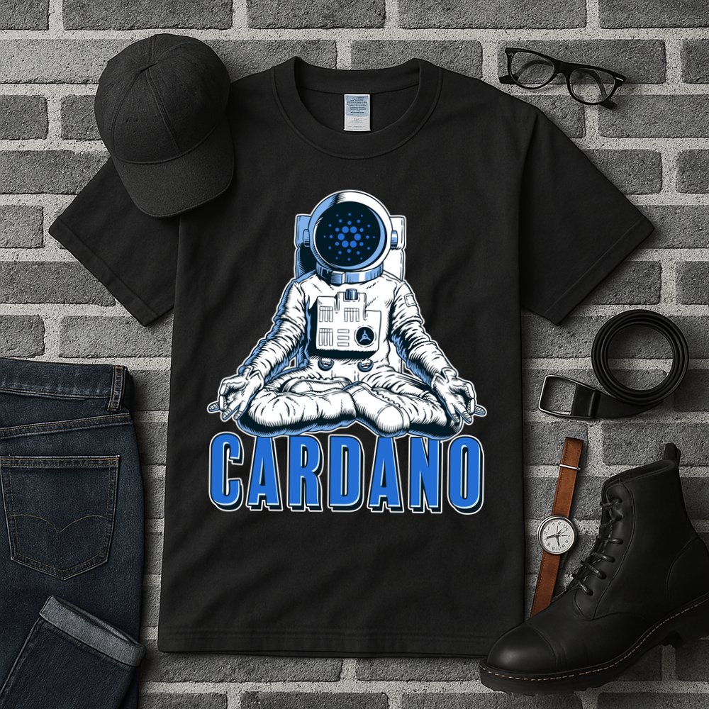 Cardano Mediating Yoga Astronaut Crypto Currency Tall T-Shirt