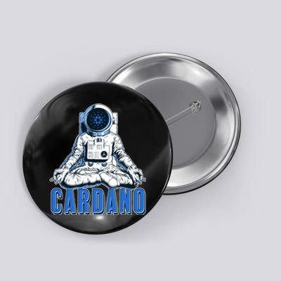 Cardano Mediating Yoga Astronaut Crypto Currency Button