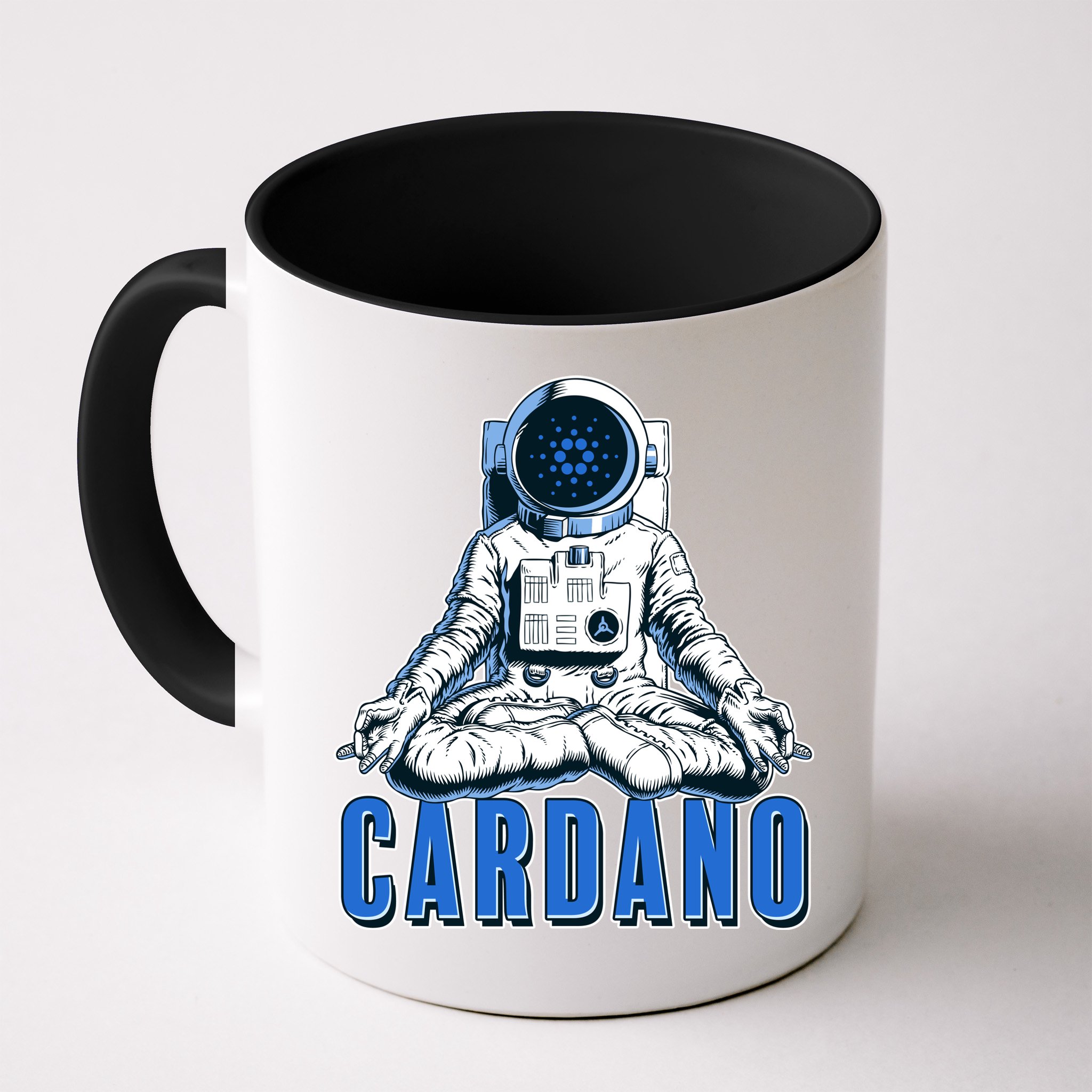 Cardano Mediating Yoga Astronaut Crypto Currency Mug