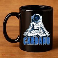 Cardano Mediating Yoga Astronaut Crypto Currency 11oz C Handle Ceramic Mug