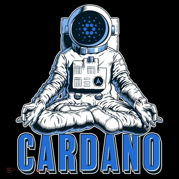 Cardano Mediating Yoga Astronaut Crypto Currency Drawstring Bag