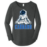 Cardano Mediating Yoga Astronaut Crypto Currency Women's Perfect Tri Tunic Long Sleeve Shirt