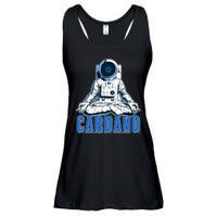 Cardano Mediating Yoga Astronaut Crypto Currency Ladies Essential Flowy Tank