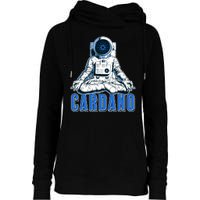 Cardano Mediating Yoga Astronaut Crypto Currency Womens Funnel Neck Pullover Hood