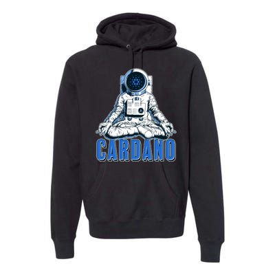 Cardano Mediating Yoga Astronaut Crypto Currency Premium Hoodie