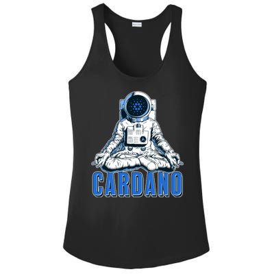 Cardano Mediating Yoga Astronaut Crypto Currency Ladies PosiCharge Competitor Racerback Tank