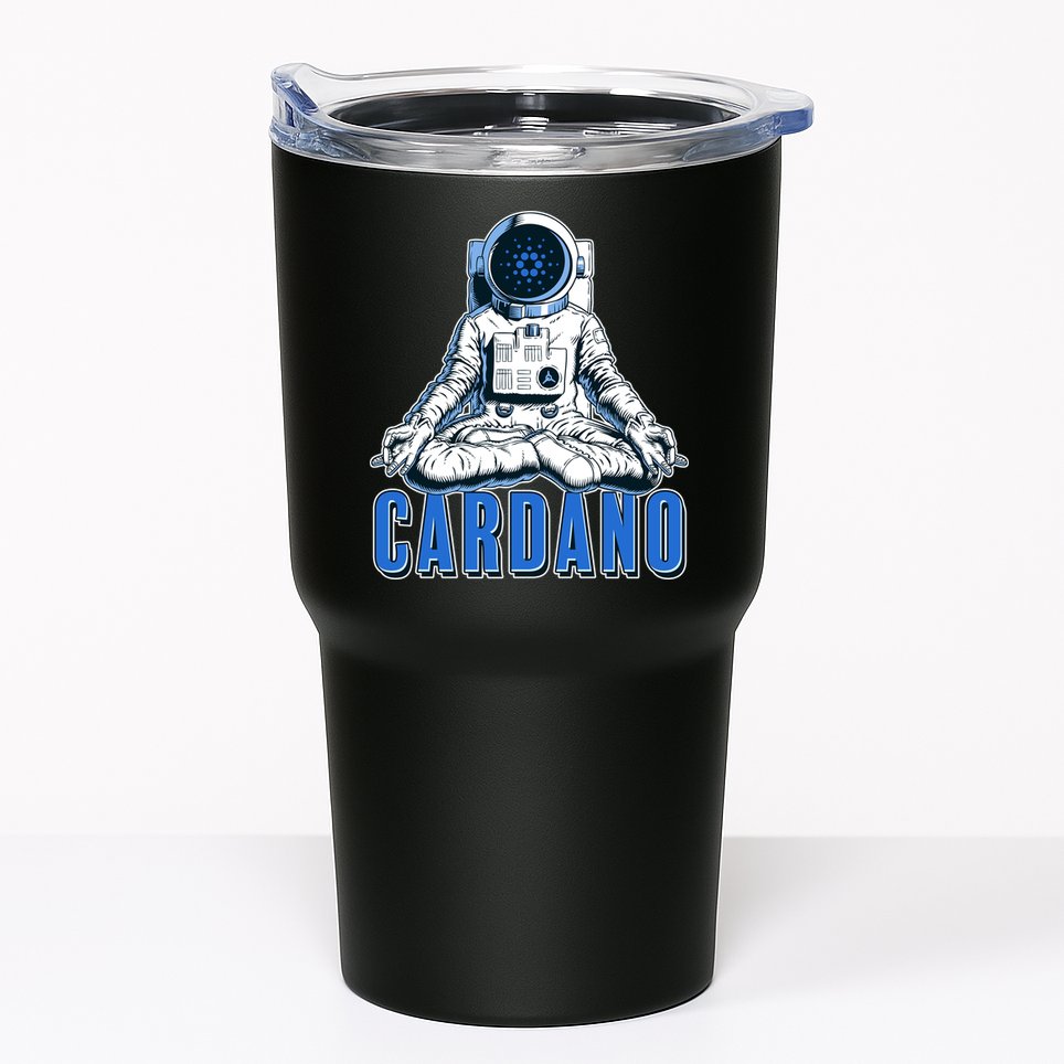 Cardano Mediating Yoga Astronaut Crypto Currency Tumbler