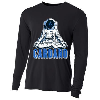 Cardano Mediating Yoga Astronaut Crypto Currency Cooling Performance Long Sleeve Crew