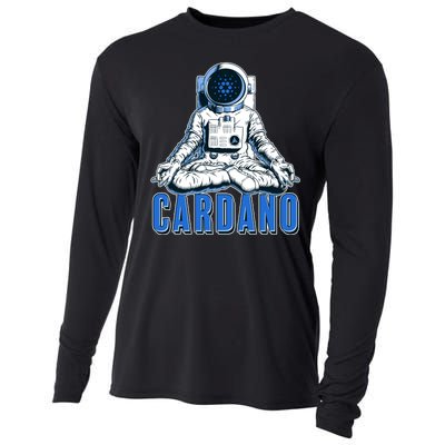 Cardano Mediating Yoga Astronaut Crypto Currency Cooling Performance Long Sleeve Crew