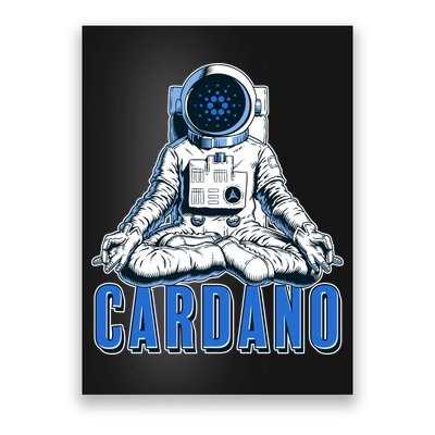 Cardano Mediating Yoga Astronaut Crypto Currency Poster