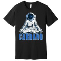 Cardano Mediating Yoga Astronaut Crypto Currency Premium T-Shirt